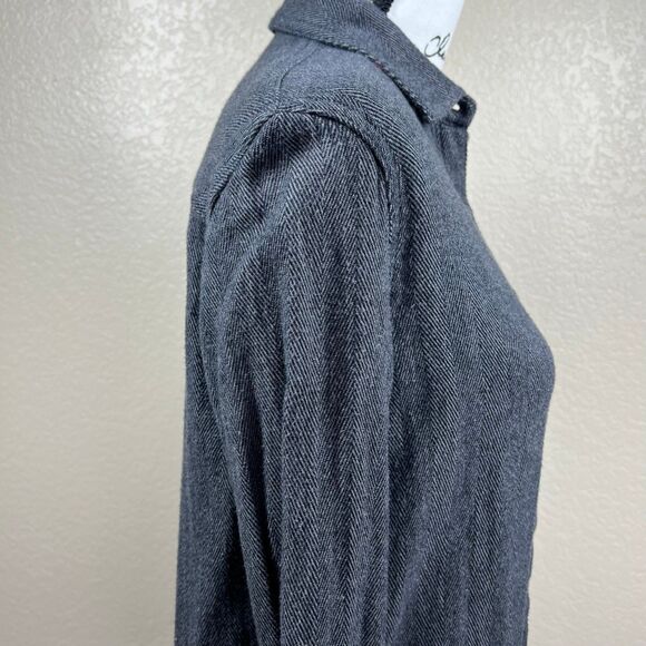 Lily & Lottie Women Gray Long Sleeve Button-Down Shirt XS academia preppy cotton - Picture 13 of 15